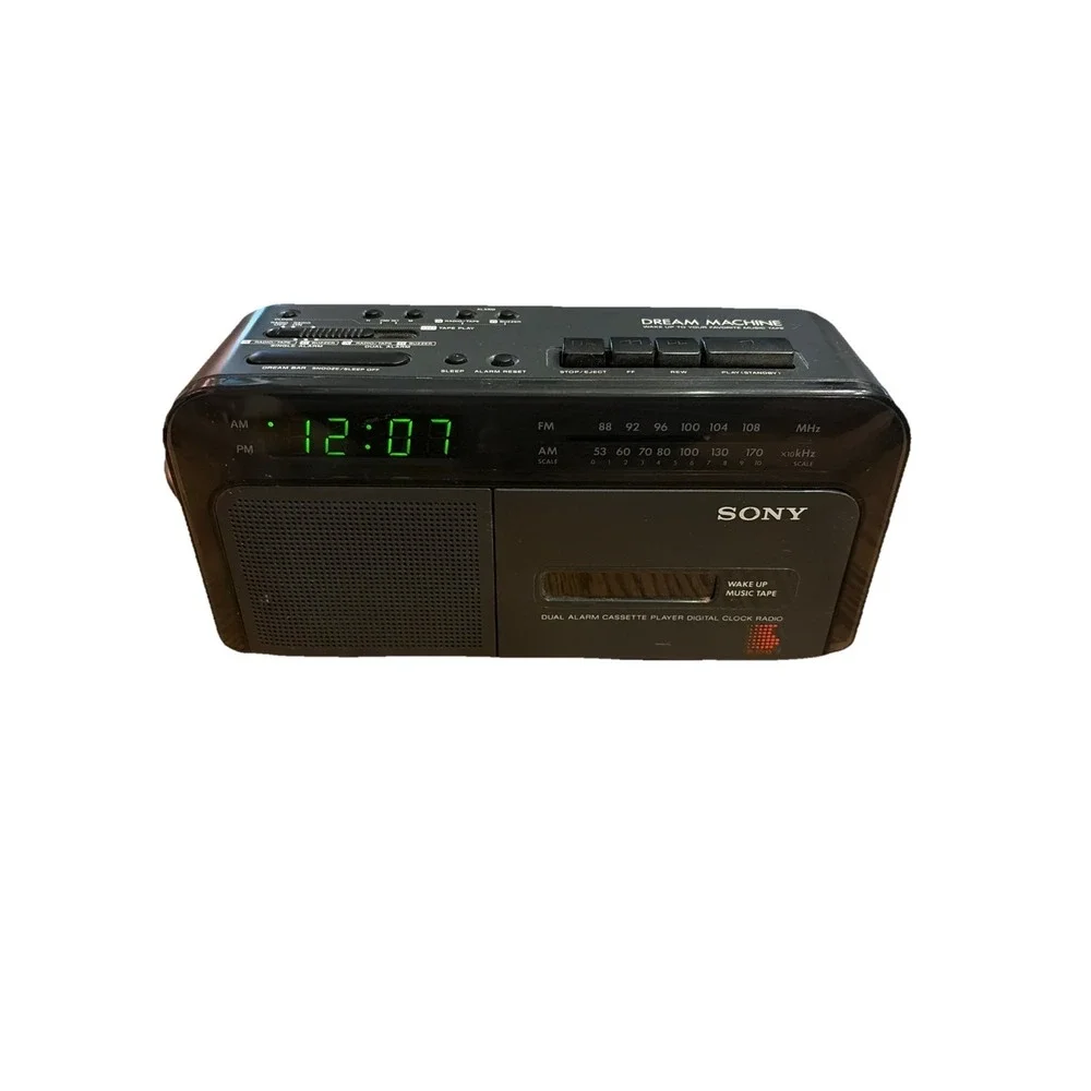 Sony Dream Machine Model ICF-C600 Alarm Clock AM/FM Radio Cassette Player Vtg